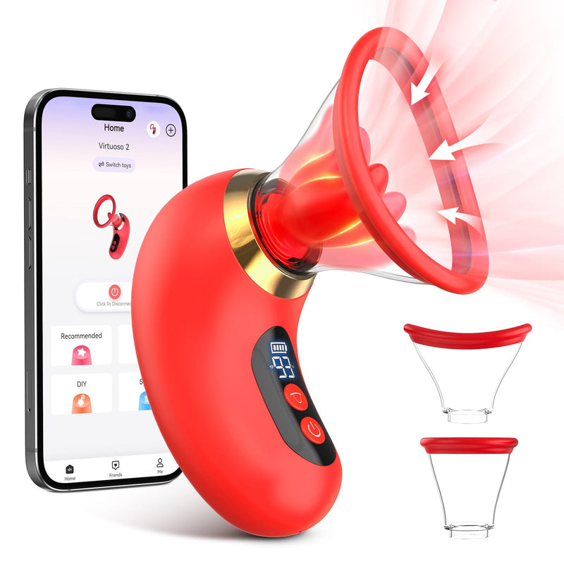 3-in-1 Klitoris-Vibrator zum Saugen und Lecken der Zunge mit App-Steuerung