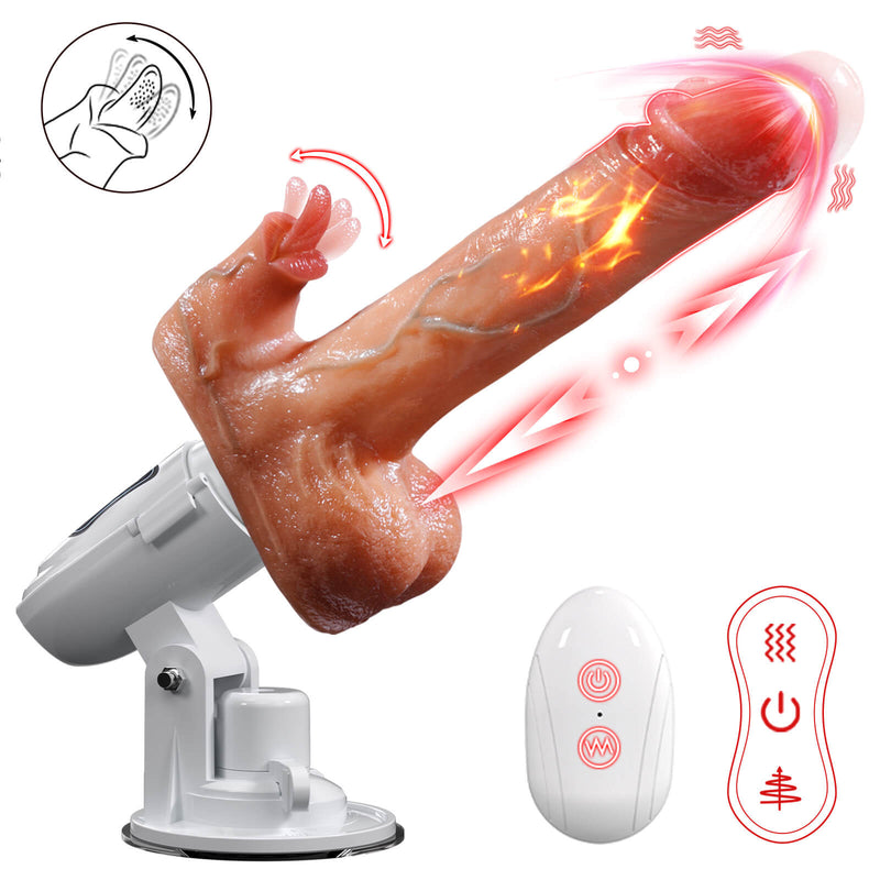 Realistischer, stoßender, vibrierender und leckender Sexdildo mit intelligenter Heizung