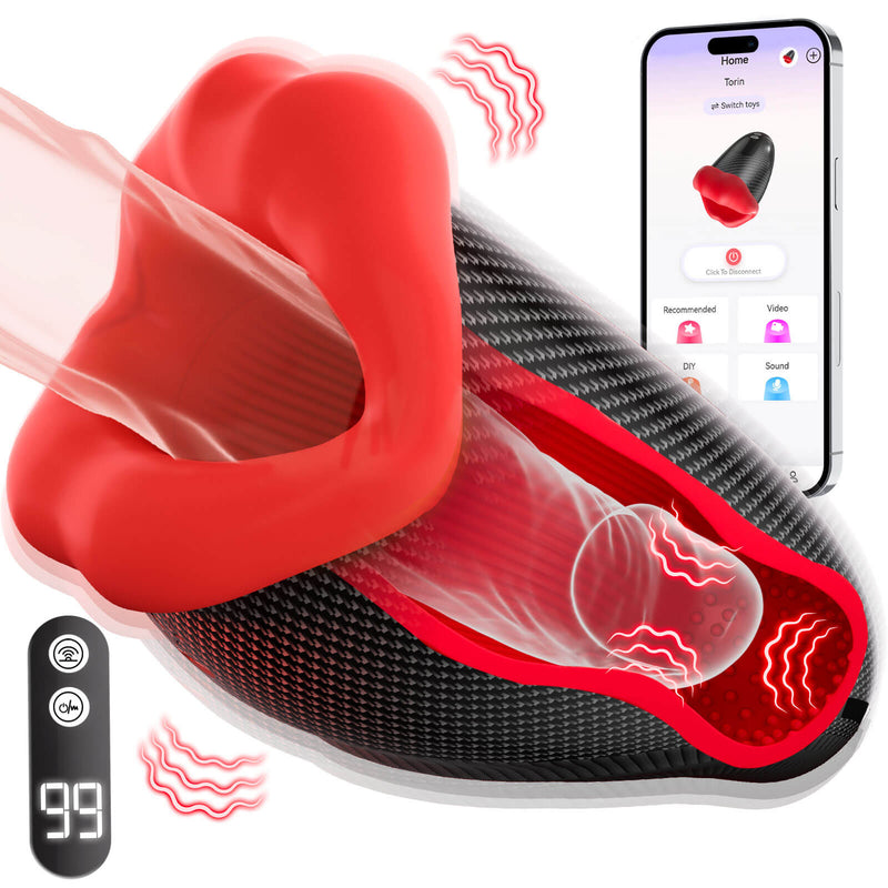 4-in-1 app control for the big month, tapping and vibration trainer and masturbator