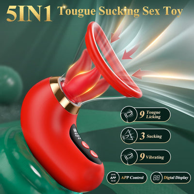 3-in-1 clitoris vibrator for sucking and licking the tongue with app control