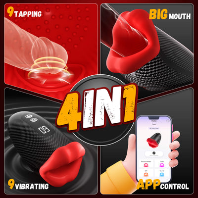 4-in-1 app control for the big month, tapping and vibration trainer and masturbator