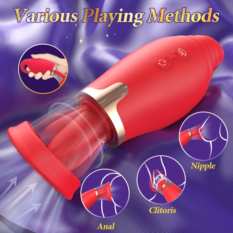 3-in-1-Vibrator-Stimulator zum Saugen und Lecken der Klitoris mit App-Steuerung