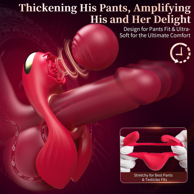 4-in-1 multi-stimulation penis ring for singles or couples