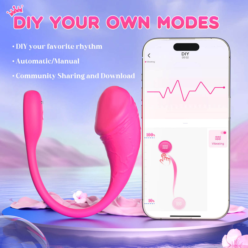 Portable egg vibrator with multiple stimulation and app control