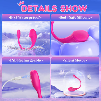 Portable egg vibrator with multiple stimulation and app control