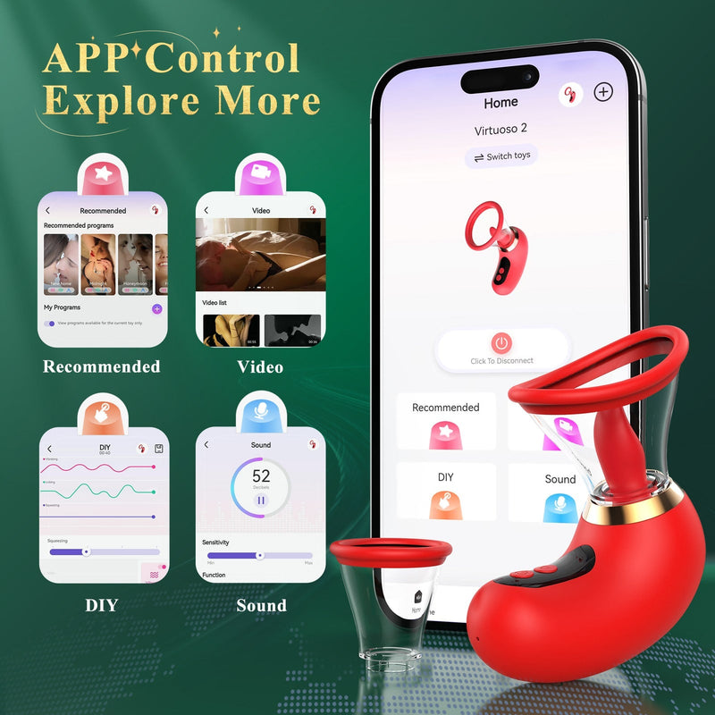 3-in-1 clitoris vibrator for sucking and licking the tongue with app control