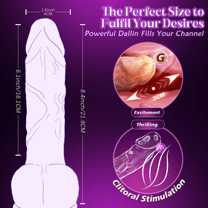 Dallin|Realistic Heating Vibration and Stretching Dildo - Sohimi