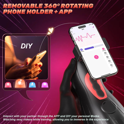 MoonHorn| App Control Suction and Vibrating Male Masturbator with Phone Holder - Sohimi