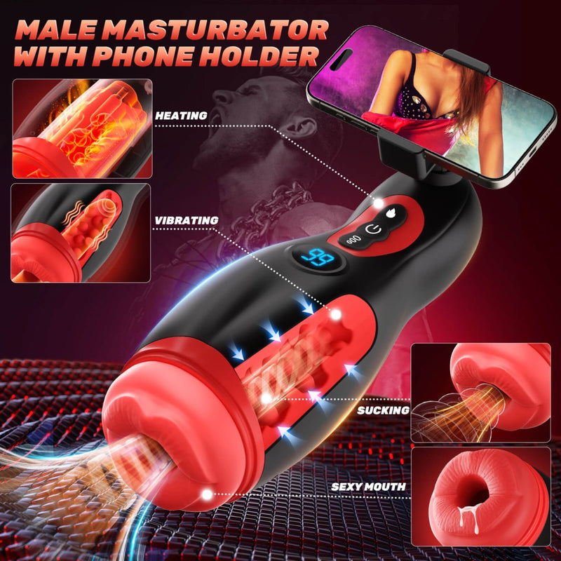 MoonHorn| App Control Suction and Vibrating Male Masturbator with Phone Holder - Sohimi