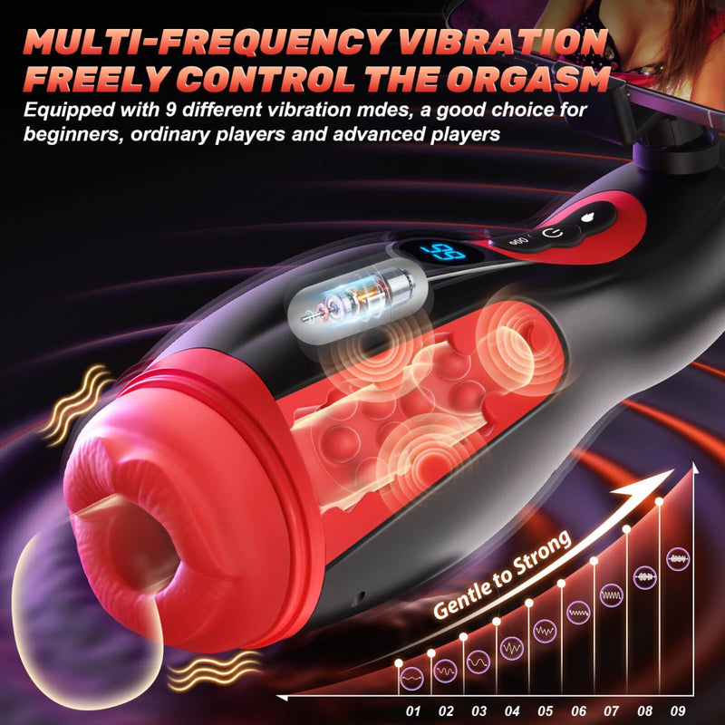 MoonHorn| App Control Suction and Vibrating Male Masturbator with Phone Holder - Sohimi