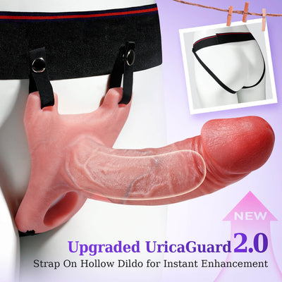 UricaGuard 2| App Control Strap - on Vibration Cock Ring Hollow Dildo - Sohimi