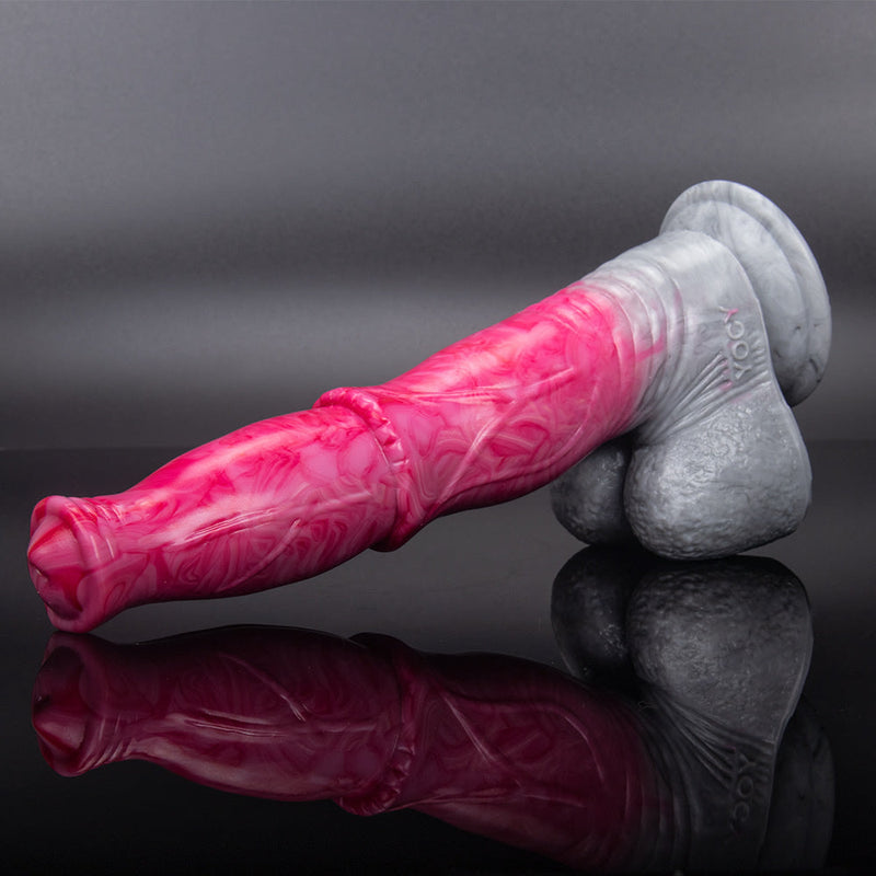 Pegasus - Horse dildo made of platinum-colored silicone