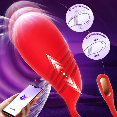 2 in 1 thrusting and vibrating G-spot vibrator with app control