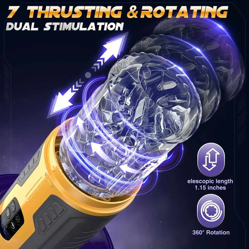 TREK|Dual Stimulation Thrusting and Rotating Vibrating Male Masturbation Toy