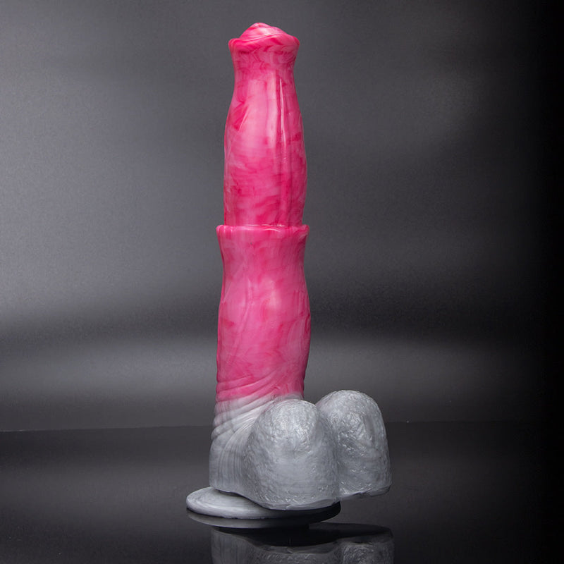 Pegasus - Horse dildo made of platinum-colored silicone