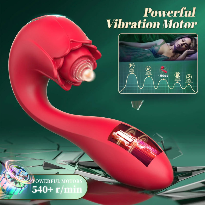 2 in 1 pulsating and vibrating rose vibrator toy