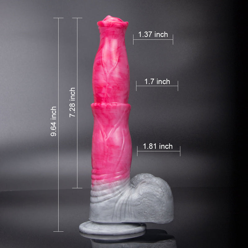 Pegasus - Horse dildo made of platinum-colored silicone