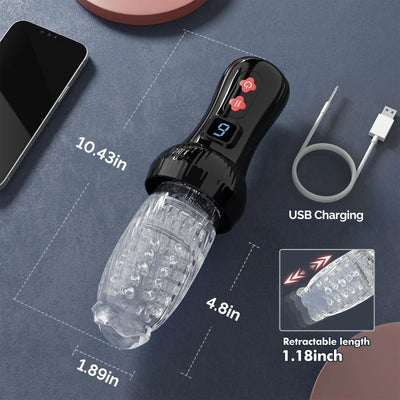 Upgraded 2-in-1 masturbator with automatic thrust and rotation function for men