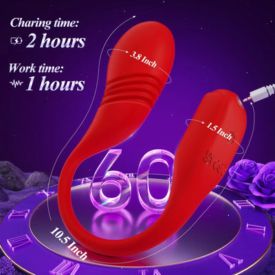 2 in 1 thrusting and vibrating G-spot vibrator with app control