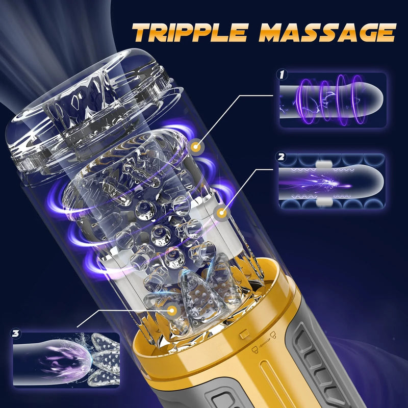 TREK|Dual Stimulation Thrusting and Rotating Vibrating Male Masturbation Toy