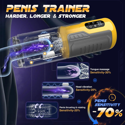 TREK|Dual Stimulation Thrusting and Rotating Vibrating Male Masturbation Toy